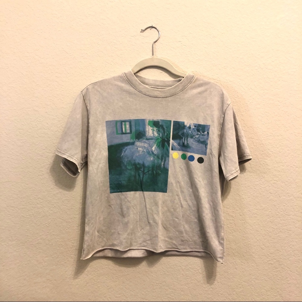 Might Fine Art Gray Crop Top Tee